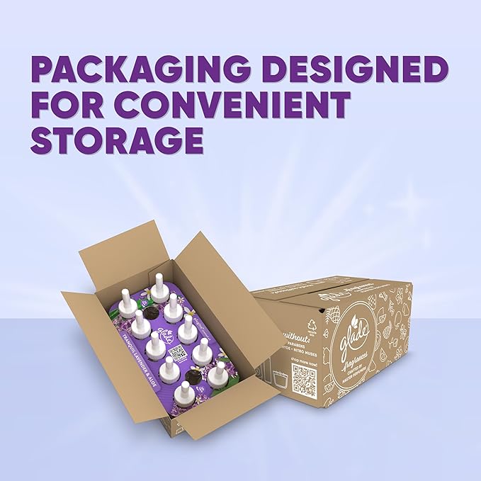 Glade PlugIns Refills Air Freshener, Tranquil Lavender & Aloe, Scented and Essential Oils for Home and Bathroom, 0.67 Fl Oz, 10 Count