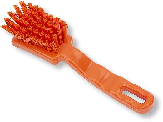 SPARTA 41395EC24 Plastic Scrub Brush, Detail Brush, Kitchen Brush With Hanging Hole For Cleaning, 7 Inches, Orange, (Pack of 6)