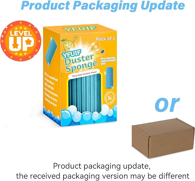 2-Pack Damp Clean Duster Sponge, Magic Sponge Eraser Baseboard Cleaner Tool, Dusters for Cleaning Blinds, Glass, Vents, Railings, Mirrors,Window Track Grooves and Faucets
