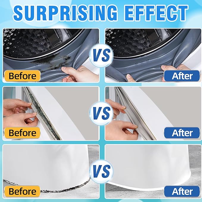 Mold Stain Cleaner Gel, 8 Fl oz Effective Washing Machine Cleaner for Front Load Washer Machine Gasket, Home Stain Cleaner Gel for Bathroom, Grout, Tile, Shower, Sink, Caulk, All-Purpose Cleaner