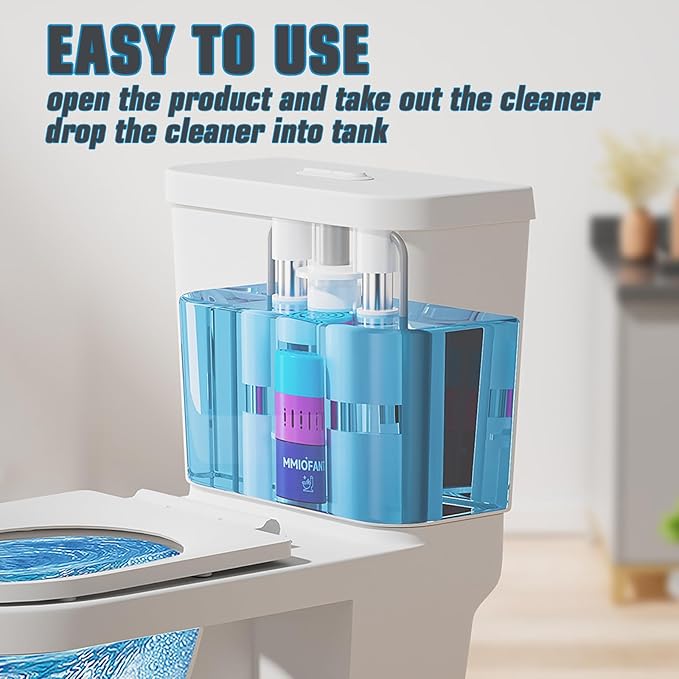 Toilet Bowl Cleaner Tablets, Automatic Toilet Tank Cleaner Tablets in Bottle, Long-Lasting Powerful Cleaning, Septic Safe, Blue Water (BLUE 2 Pack)