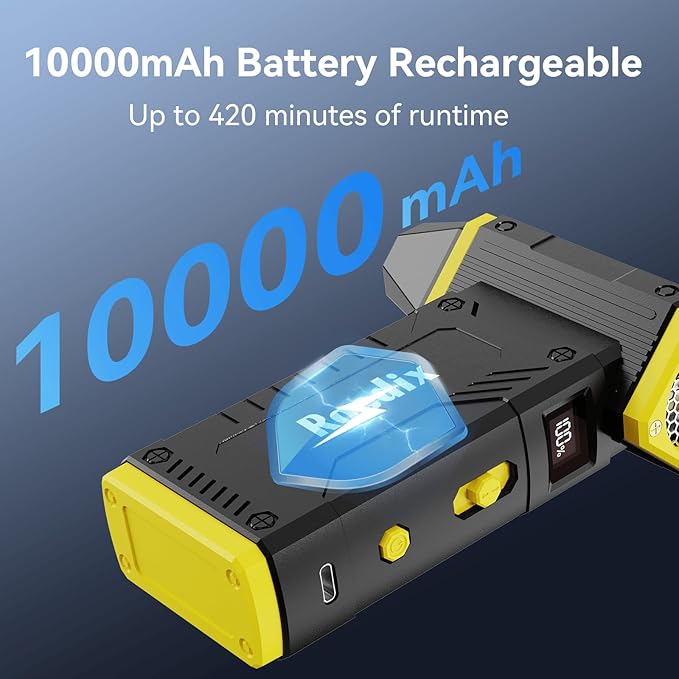 Compressed Air Duster, 210000RPM 8-Gear Adjustable Electric Air Duster with LED Display, 10,000mAh Rechargeable Air Blower for Keyboard, PC, Car and Home Cleaning, Jet Dry Blower Replace Canned Air