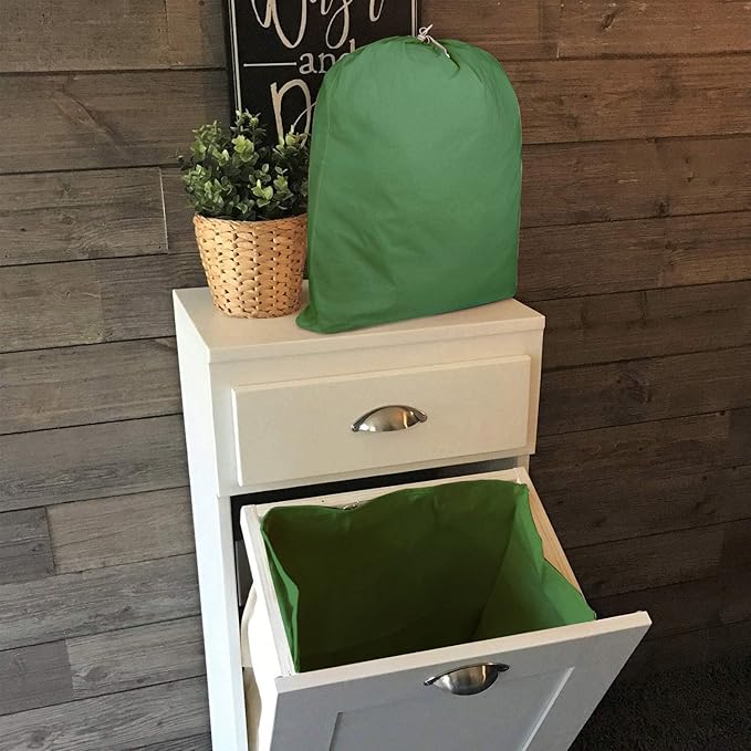 Urban Villa Laundry Bag Canvas|Dirty Clothes Travel Laundry Bag|Machine Washable|Reusable College Hostel Hamper Liner Bag for Garments Delicates Drawstring Closure 4 Pack Green Color|Size 28X36 Inches