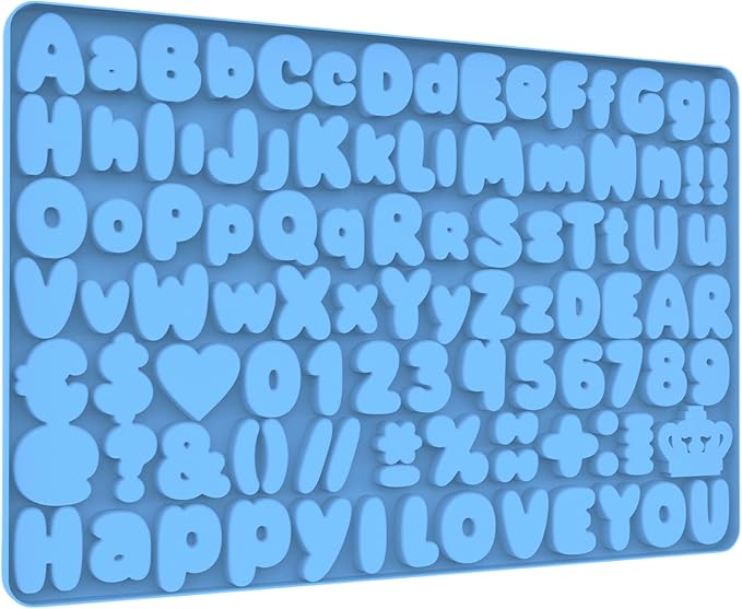 Letter Chocolate Silicone Molds, Number Candy Molds for Cake Decorations, Gummy Bear Mold Silicone with Scraper (letter number molds 002)