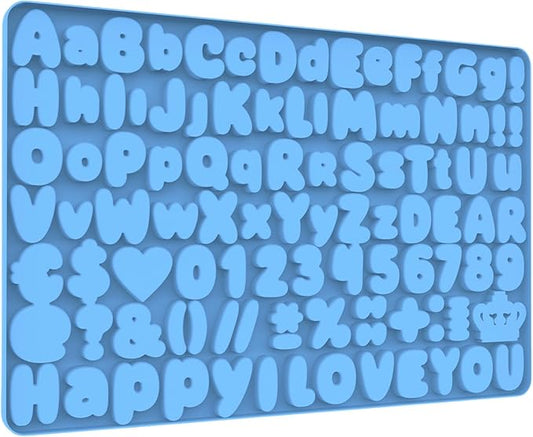 Letter Chocolate Silicone Molds, Number Candy Molds for Cake Decorations, Gummy Bear Mold Silicone with Scraper (letter number molds 002)