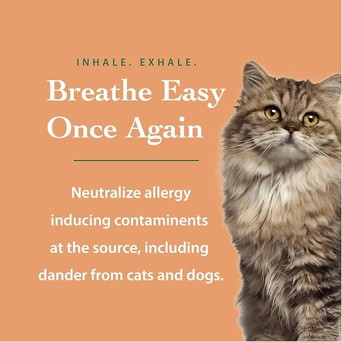 The Ecology Works Solution - Plant-Based Dog & Cat Dander Remover Spray and Dust Mite Waste Reducer for Relief from Allergies - For Cleaning Home, Bedding, & Furniture Naturally