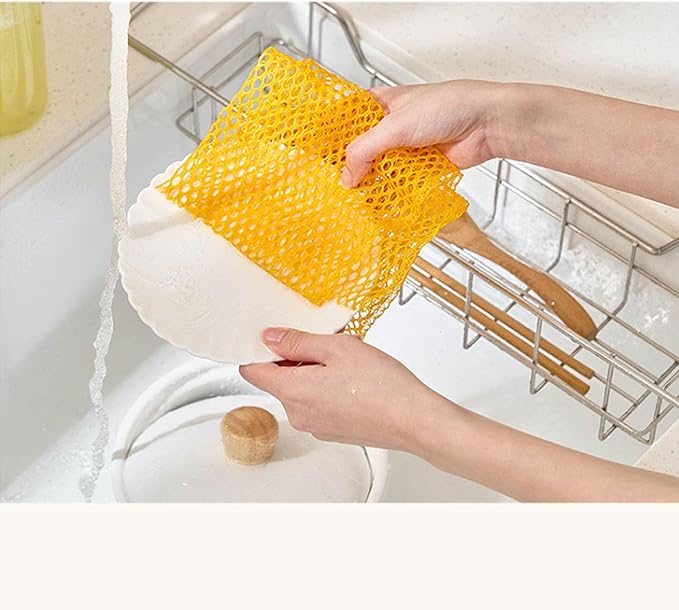 Net Scrubbers for Dishes/Innovative Mesh Dish Cloths for Washing Dishes, Quick Dry - No More Sponges with Smell / 11.5 by 11.5 inches/Advanced Raw Material-Polypropylene 100% (Mint5 Gray5)
