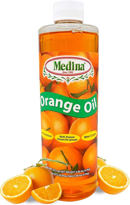 Medina Orange Oil Cleaner & Degreaser Concentrate - All Purpose Orange Oil Cleaner, Cabinet Cleaner Degreaser, Wood Degreaser for Kitchen Cabinets, Ideal for Mopping Floors & Automotive - 16oz