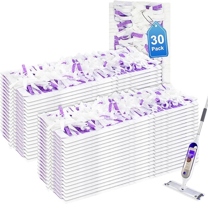 30 Pack Valuable Disposable Mopping Pad Refills Compatible with Swiffer PowerMop, Power Mop Refill Pads Replacements for Swiffer Power Mop Spray Mop Dry&Wet Pads Refills for Multi-Surface Floor Clean