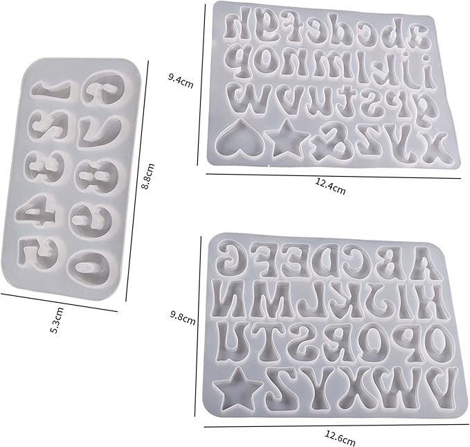 3 Pack Mini Letter Alphabet Resin Casting Soap Making Silicone Mold for Candle Home Decor 3D Animal Mold