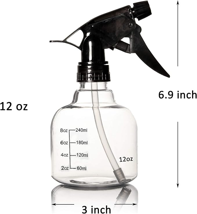 Youngever 12 Pack Empty Plastic Spray Bottles, Spray Bottles for Hair and Cleaning Solutions (12 Ounce)