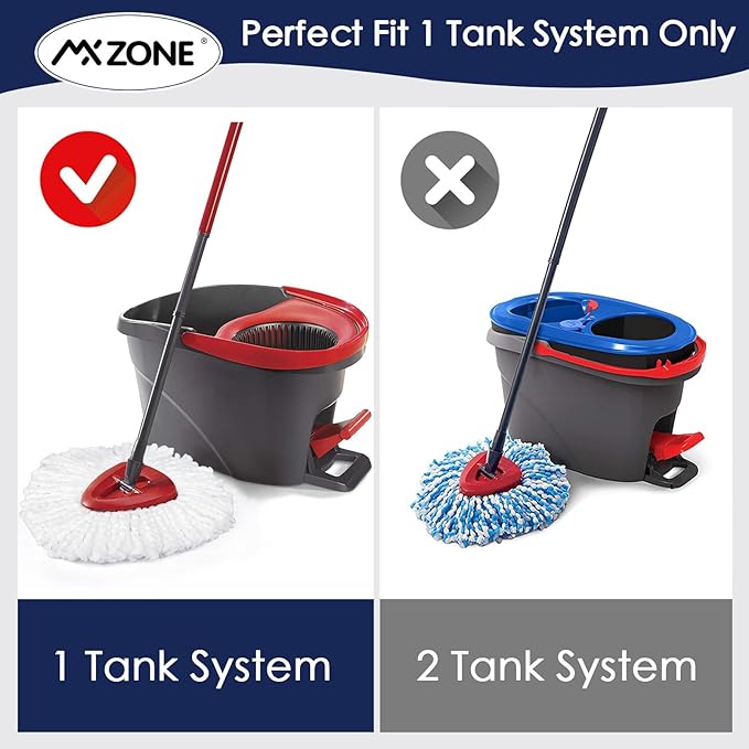 Mop Replacement Heads Microfiber O Ceda Spin Mop Refill Compatible with Spinning Mop, Easywring Mop Replace Head, White, 3 Packs