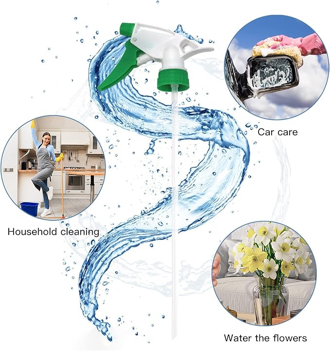 30 Pack Spray Bottle Nozzles, Heavy-Duty Stream Trigger Spray Nozzle Replacement Parts Adjustable Head Sprayer with Mist Stream Sprayer Fits 8oz /16oz Spray Bottles Round 28/400 Neck Bottles