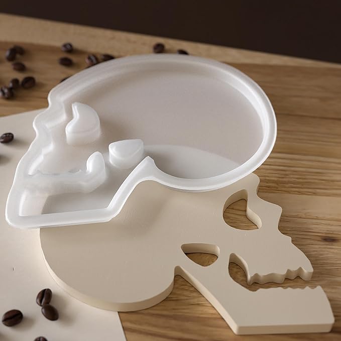 Skull Coaster Molds Spiral Wave Pillar Rotate Candle & Resin Mold - Resin Casting Silicone Molds for Home Decor & Candle Making Wave Spiral Mold