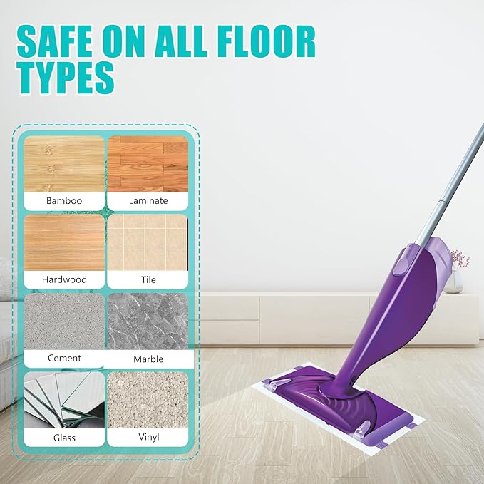 60 Counts Mop Pad Refill for Wet Jet Mop, Disposable Wet Jet Refill Hardwood Floor Cleaning Pads Spray Mop Pads Refills Multi Surface Mopping Replacement