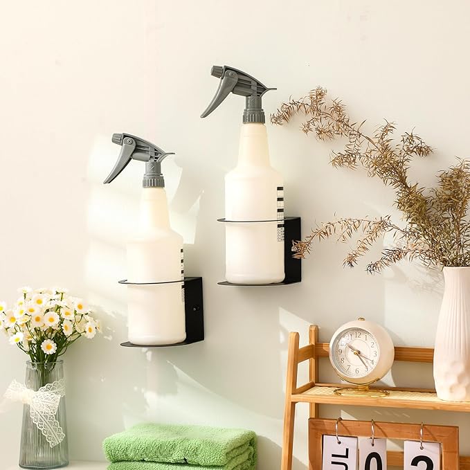 Zonon 2 Pcs Magnetic Spray Can Holder Metal Spray Bottle Holder Wall Mount Storage Rack for Home and Garage Craft Workspace Paint Bottle