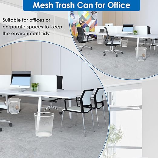 Office Mesh Trash Cans (10-Pack 4 Gal),Open Metal Wire Wastebaskets, Mesh Office Garbage Can,Waste Basket Trash Can for Near Desk,Wire Garbage Container Bin for Home,School