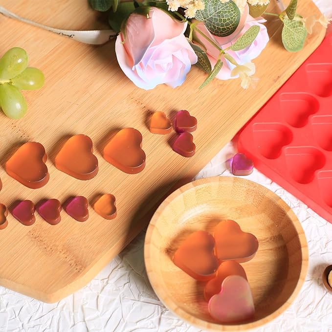 Heart Silicone Molds, 63 Large Heart Chocolate Mold for Baking Candy Gummy Jelly, Lovely Hearts Shaped Chocolate Candy Molds for Birthday & Valentine's Day Gifts for Women Men Lovers