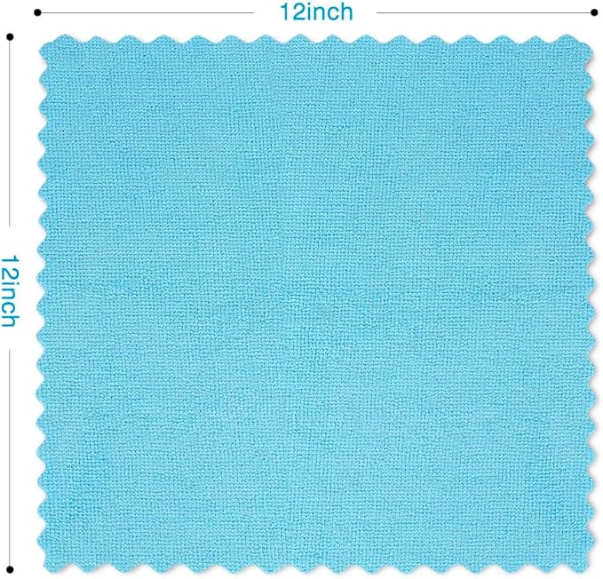 Orighty Cleaning Cloths 12x12 inch, Pack of 24, Highly Absorbent Microfiber Cleaning Supplies, Lint Free Cloths for Multiple-use, Powerful Cleaning Rags for House, Kitchen, Car Care (Blue)