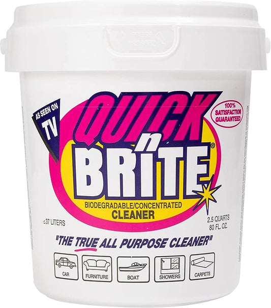 Quick 'n Brite All Purpose Cleaning Paste – Miracle Cleaner for Tough Stains, Biodegradable, Non-Toxic, Pet-Safe, Multi-Surface Stain Remover, Made in USA, 80 Oz