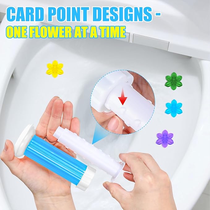 6 Pack Toilet Gel Stamp, 72 Stamps 6 Kinds Of Scent Toilet Bowl Cleaner Gel, Long-Lasting Flowers Shaped Bathroom Freshener, Keeps Toilet Fresh Fragrant and Clean