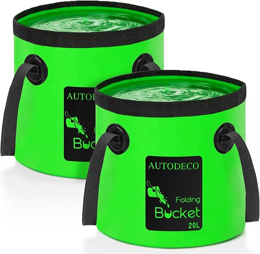 AUTODECO 20L Collapsible Bucket 5 Gallon Water Container Folding Water Bucket with Handle Portable Wash Basin