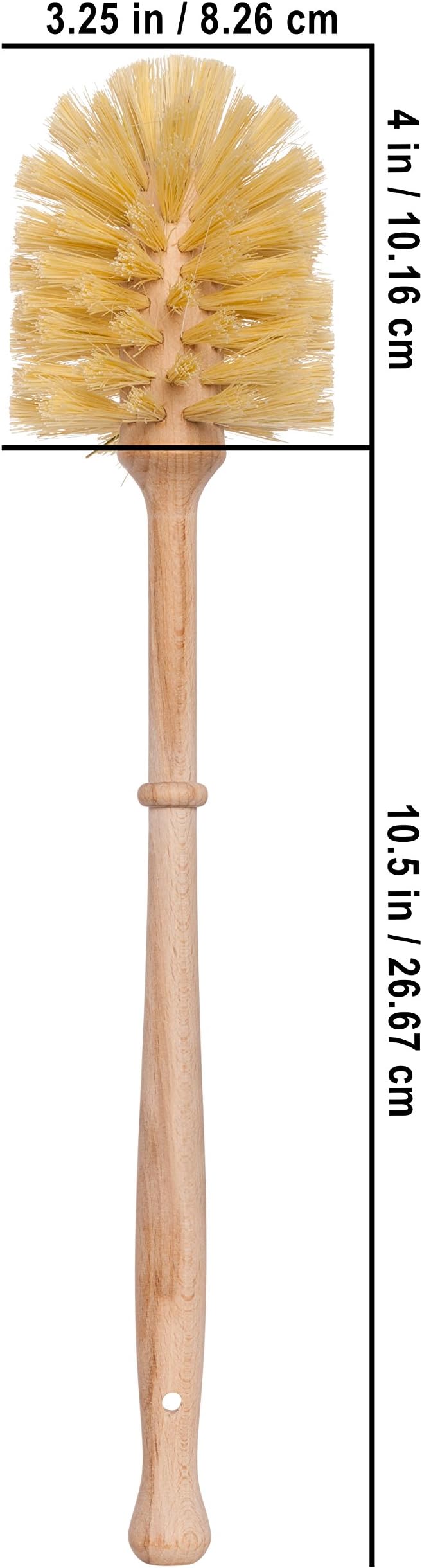 REDECKER Oiled Beechwood Toilet Brush Stand with Tampico Fiber Toilet Brush, 9-7/8 inches - Natural Bristles are Heat-Resistant and Retain Shape, Made in Germany - Wood Toilet Brush Set