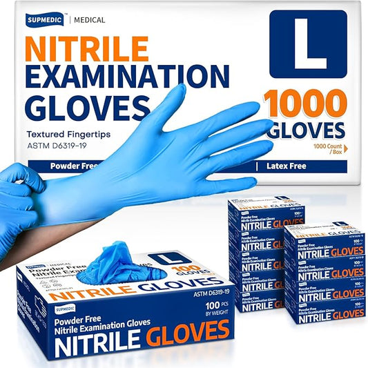 Medical Soft Max™ Nitrile Exam Gloves, 1000 Pcs Latex-Free Powder-Free Food Safe Clean Cooking Disposable Glove Blue