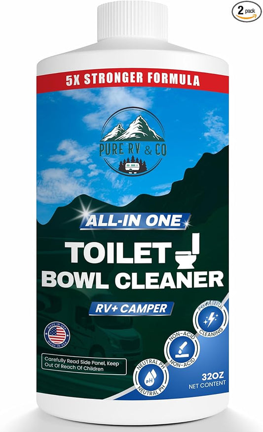 RV Toilet Bowl Cleaner with Easy Squirt Top – 5X Stronger Stain & Odor Eliminator – Sensor-Safe, Septic-Safe, Strong Formula, Rv Essentials, Made in USA (32 oz bottle)