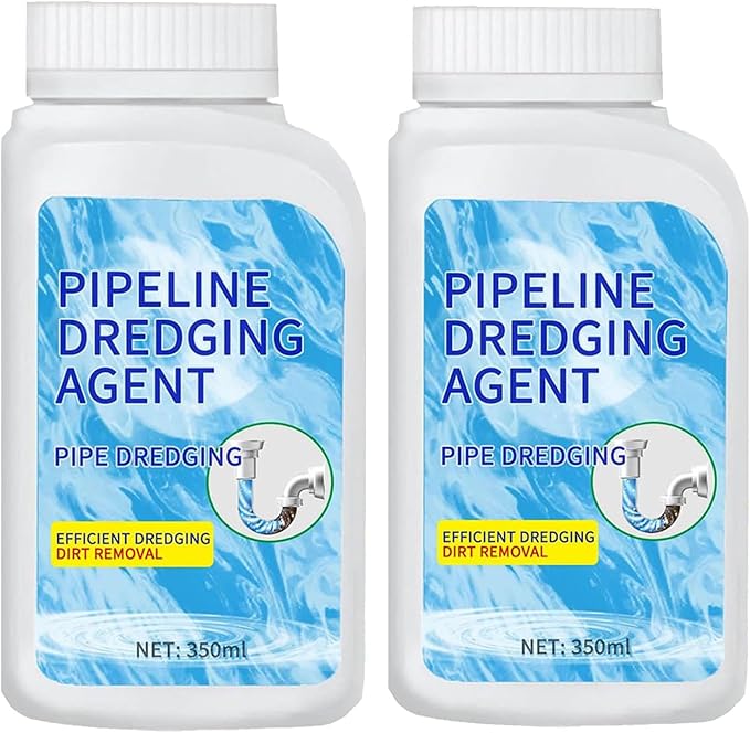 Pipeline Dredging Agent, Powerful Pipe Dredging Agent Powder, Drain Clog Remover, Toilet Cleaner, Sink and Drain Pipe Unclogging for Kitchen Toilet (2)