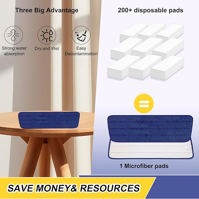 8 Pack 16.5 inch Reusable Mop Pads Microfiber Spray Mop Replacement Heads for Wet/Dry Mops Compatible with Bona Floor Care System