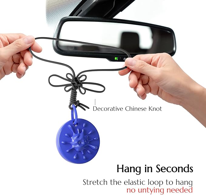 Car Air Freshener Hanging Essential Oil Diffuser with Bead Release Design, 40+ Days Long Lasting Scent for Men & Women, 7 Original + 14 Refills for Car/Home/Office, Ocean