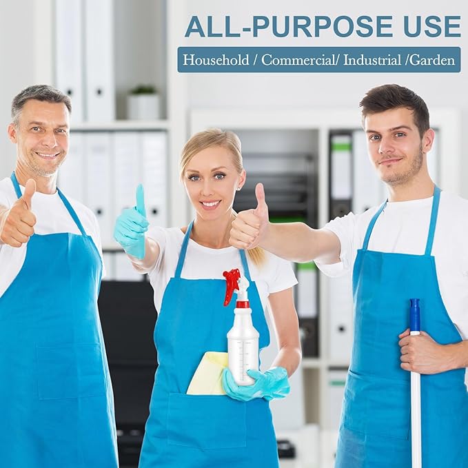 10 Pack Spray Bottles 16 Oz Empty Water Spray Bottles for Cleaning Heavy Duty Refillable Squirt ‌container with Measurements Adjustable Nozzle for Household Commercial Industrial(Red)