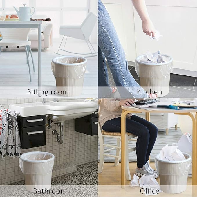 440 Counts Strong Trash Bags Garbage Bags by Teivio, Bathroom Trash Can Bin Liners, Small Plastic Bags for home office kitchen (2.6 Gallon)