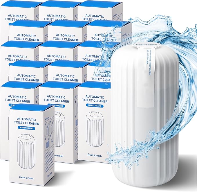 Fresh & Fresh Automatic Toilet Bowl Cleaners - 16 Bottles(UPTO 2500 FLUSHES/Bottle), Commercial and Residential Toilet Cleaner 3-4 MONTH Lasting Toilet Bowl Cleaner Bottle