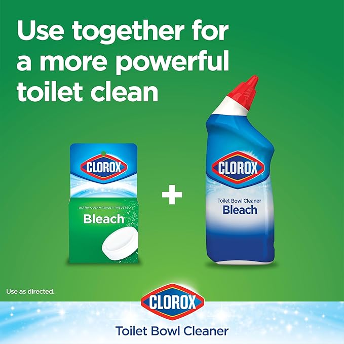 Clorox Ultra Clean Toilet Tablets Bleach 4 Count, 3.5 Ounces Each (Package May Vary)