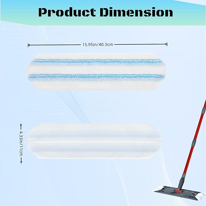 Microfiber Mop Pad Refills-5 Pack Washable Reusable Pads, Fits H2PRO Flat Mop