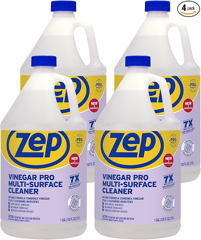 Zep All-Purpose Cleaner With Vinegar - 1 Gallon (Case of 4) R48410 - Gentle for Everyday Use