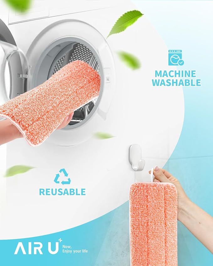 Power Scrubbing Reusable Mop Pads for Swiffer Wet Jet Mops (6 Pack), Wet Jet Refills, Wet Pads Refill, Washable Microfiber Mop Pads for Floor Cleaning Wet Dry Use