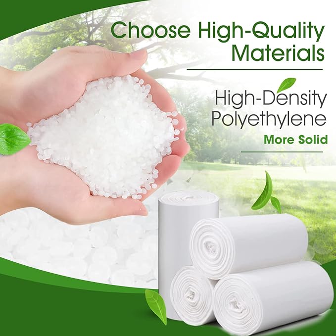 Charmount Small Trash Bags - 180 (Counts) 4 Gallon Garbage Bags for Bathroom, Kitchen, Office and Bedroom, 4 Gallon Unscented White Trash Bag …