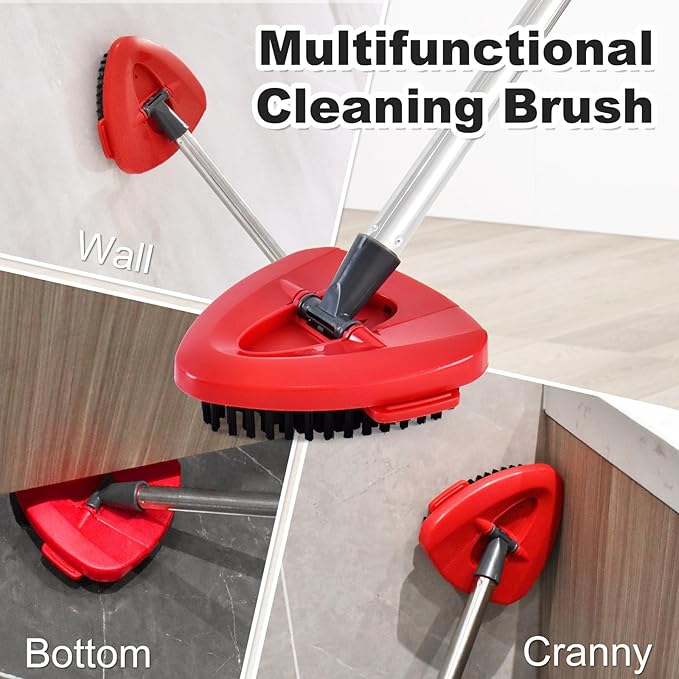 2 Pack Upgrade Scrub Brush Replace Heads Compatible with O Cedar EasyWring 1 Tank Spin Mop, Scrubber Brush Head for Ocedar EasyWring Spin Mop Scrubby Head Brush, More Layers of Bristles to Floor Clean