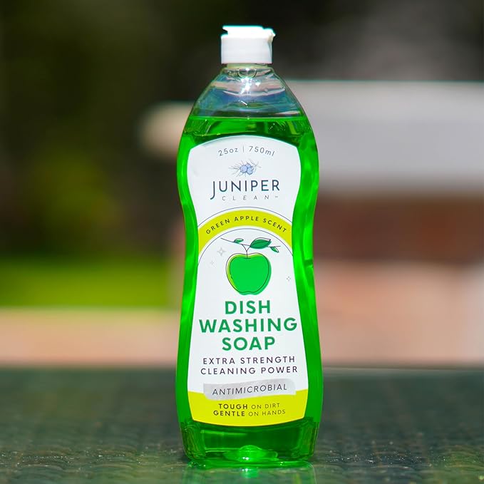 Dish Soap, Green Apple Scent, Liquid Dish Washing Soap Squeeze Bottle 25 Fl Oz (Pack of 6)