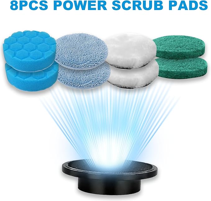 Brush Heads Set, 9 Pack 4 inches Cordless Electric Spin Scrubber Replaceable Brush Heads for Household Cleaning Brushes/Bathroom/Floor/Tile/Car