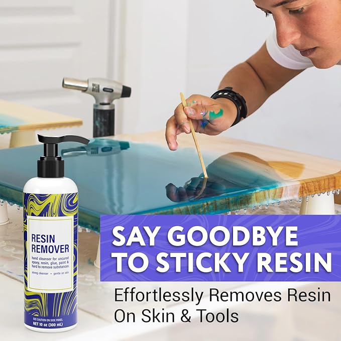 [10oz] Epoxy Resin Cleaner/Remover - Natural Hand Cleaner, Gentle & Moisturizing, For Artists & Resiners, Magically Removes Uncured Resin, Glue, & Paint from Skin, Tools, Molds, Work Surfaces, & More