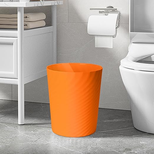 Small Trash Can - Plastic Waste basketbin for Office,Home,Bathroom,Kitchen - 1.8 Gallon - Orange