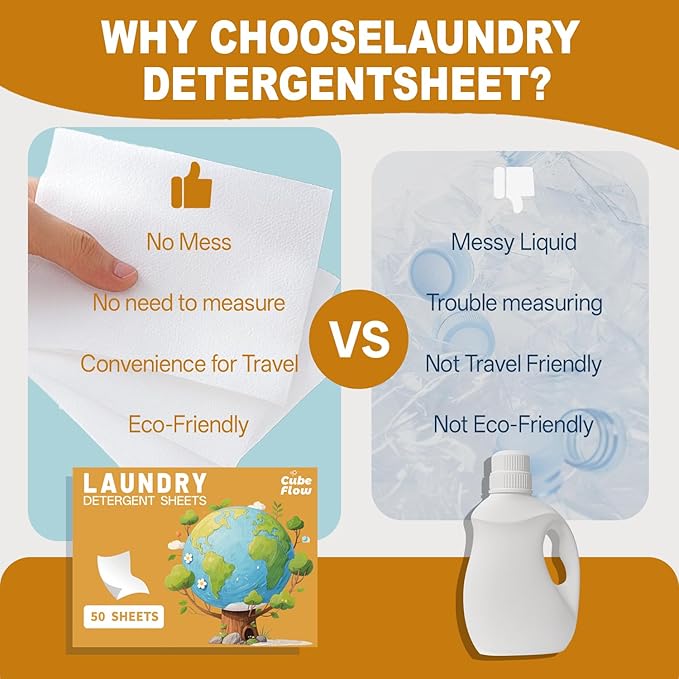 Linen Scented Laundry Detergent Sheets | 100 Loads | Natural Freshness & Deep Cleaning | Liquidless, Pre-Measured Eco Sheets | Plastic-Free, Hypoallergenic & Travel Friendly
