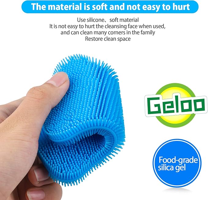 Geloo.Silicone Sponge Dish Brush, Double Sided Cleaning Brush for Dishes, Kitchen Gadgets and Accessories (3 Pack)