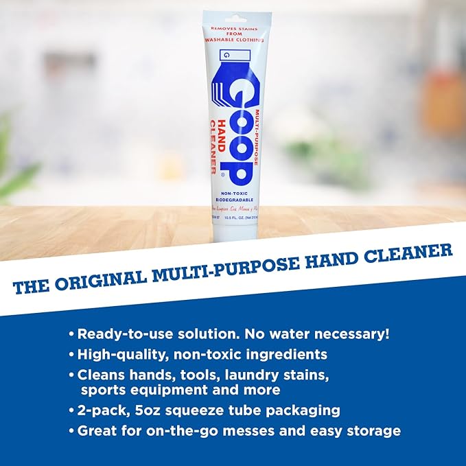 GOOP Original Multi-Purpose Waterless Hand Cleaner & Stain Remover - 10.5 oz Tube
