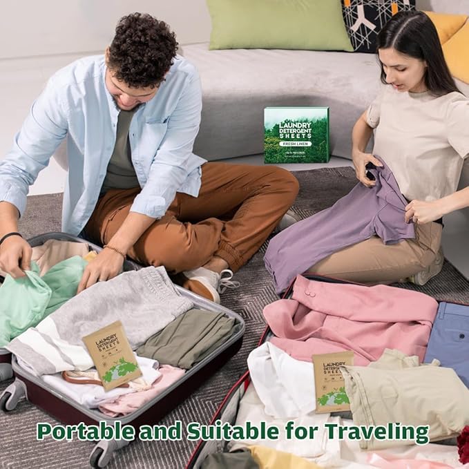 AIDEA Laundry Detergent Sheets, Washer Sheet Detergent, No Plastic Jug, Laundry Soap Sheet For Travel, Home Washing, Fresh Scent-(160 Loads) 80 Sheets