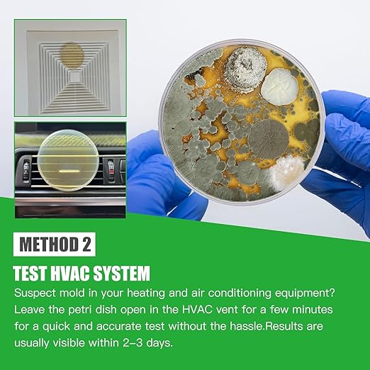 Mold Test Kit for Home Within 6 Individual Tests,DIY Detector at Home,Surface Mold,HVAC,Indoor Air Quality Testing Kits,Black Mold Testing,Includes Detailed Mold Identification Guide and Free Lab